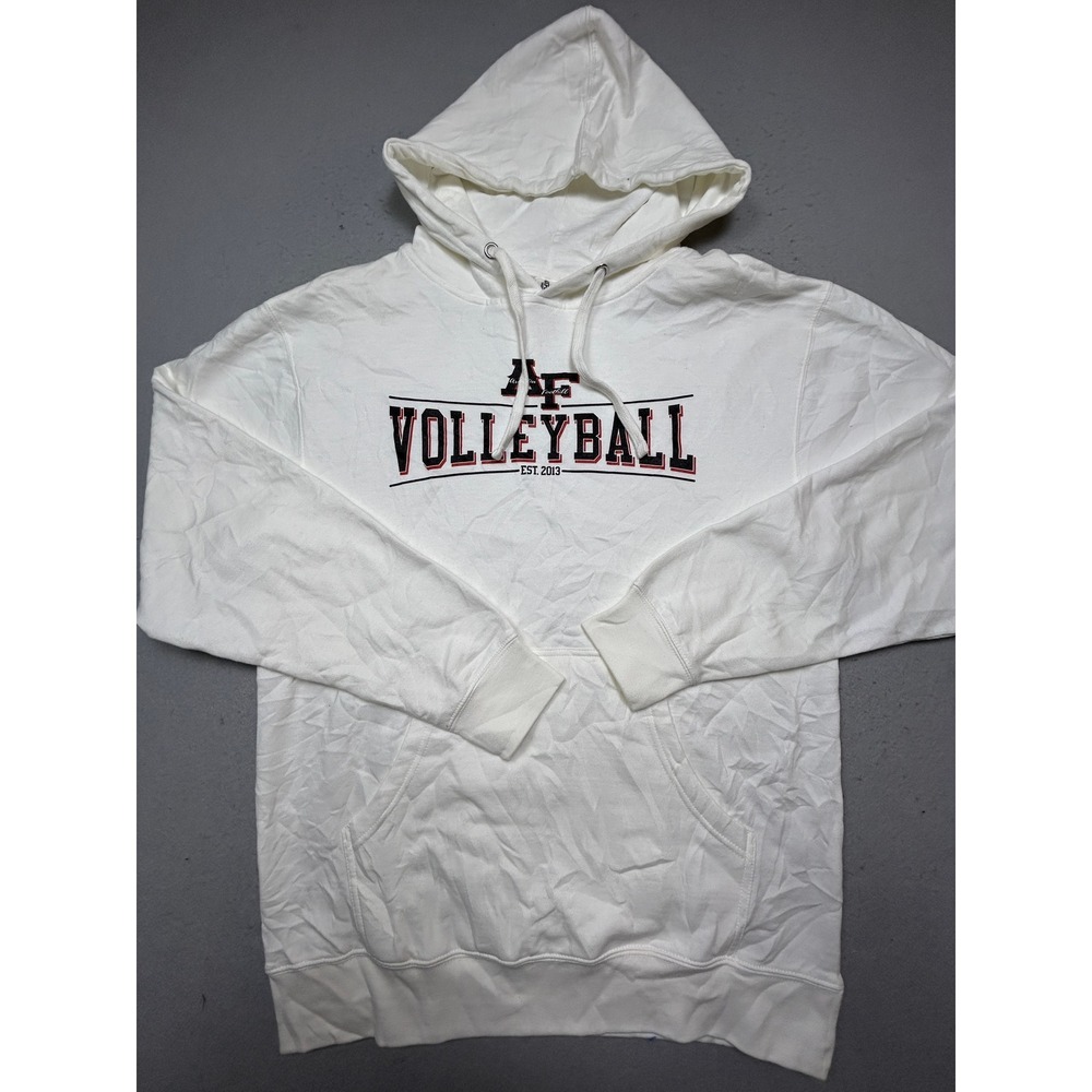 Independent Trading Company AF Volleyball Hoodie Cotton Blend White Medium Men